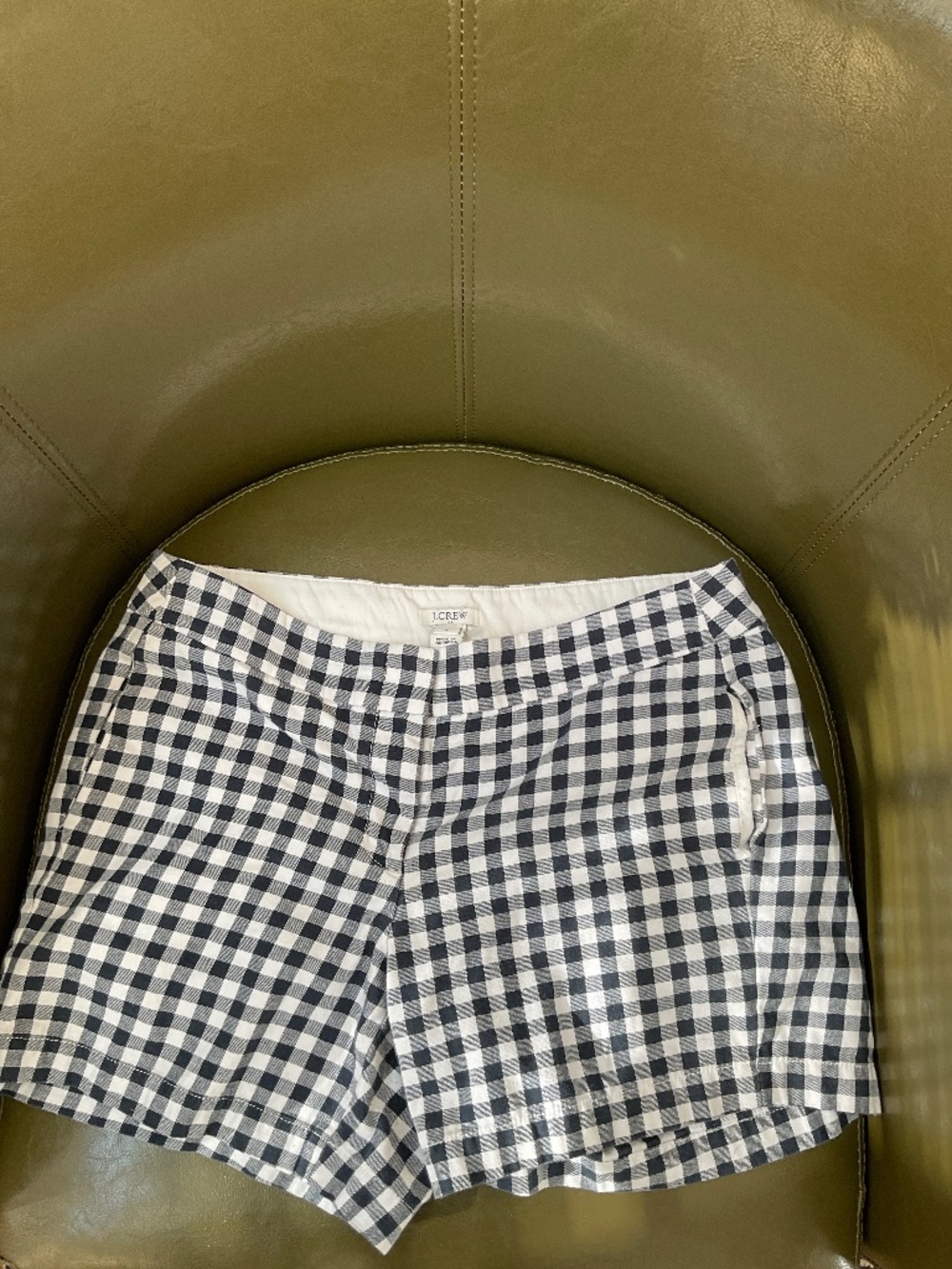 J. Crew Plaid Dark navy blue and White Shorts. 4-6